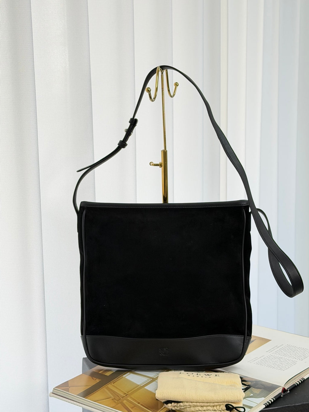 LOEWE Suede Black Shoulderbag