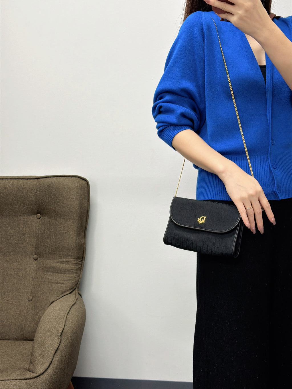DIOR Black Vintage Chainbag