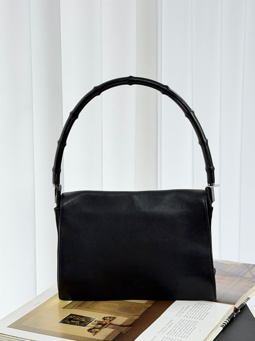 GUCCI Bamboo-handle Genuine Handbag