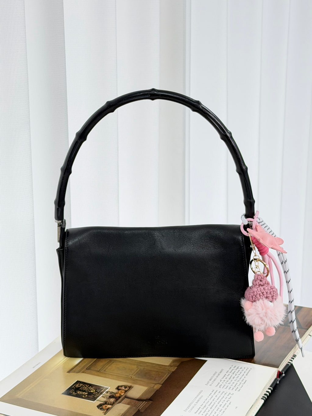 GUCCI Bamboo-handle Genuine Handbag