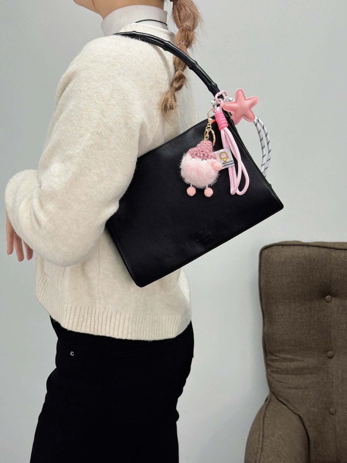 GUCCI Bamboo-handle Genuine Handbag