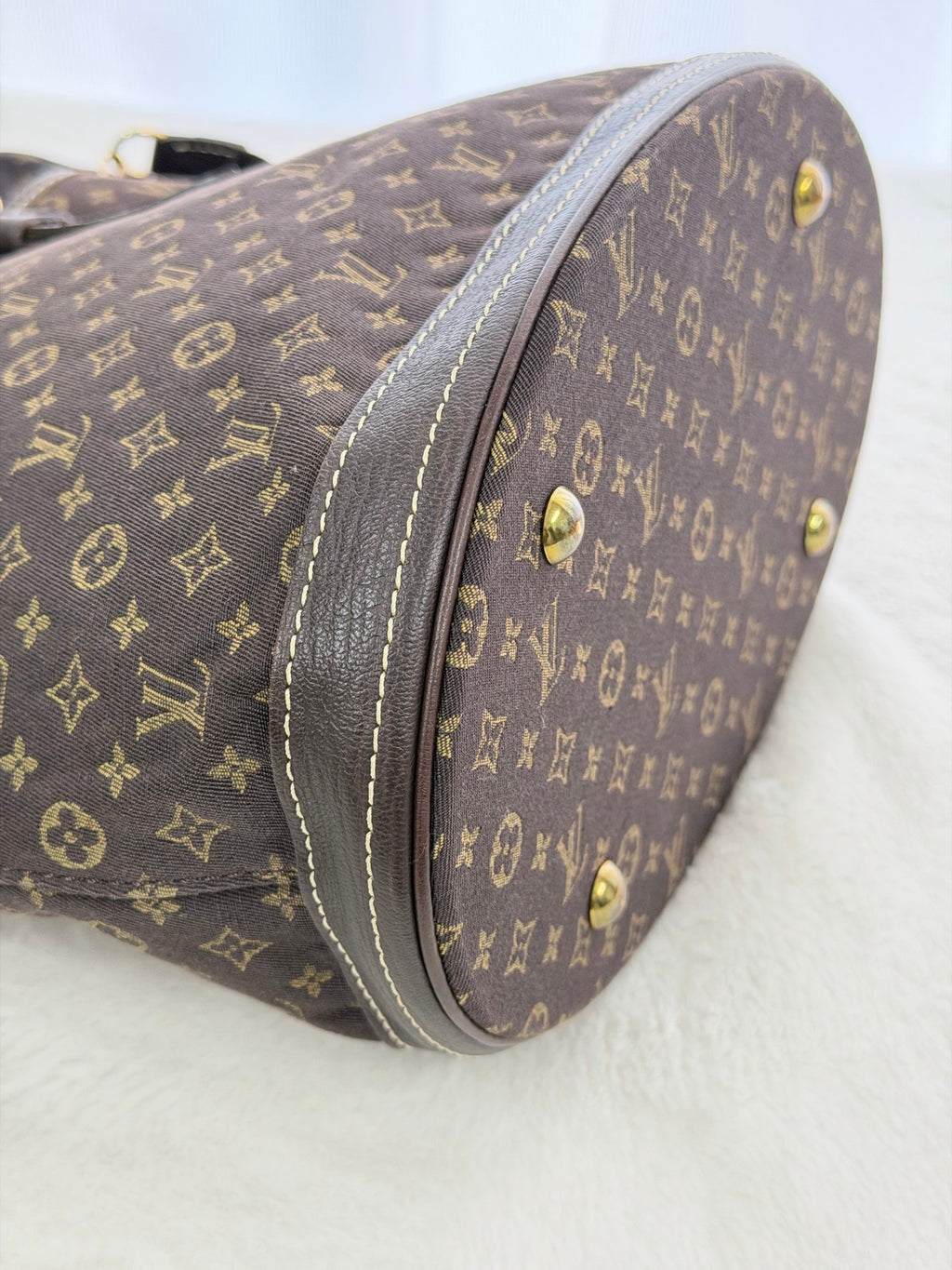 LOUIS VUITTON Monogram Denim Brown Totebag(Set)