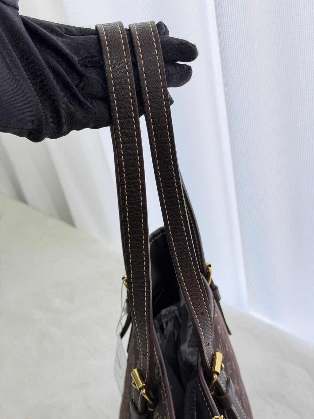 LOUIS VUITTON Monogram Denim Brown Totebag(Set)