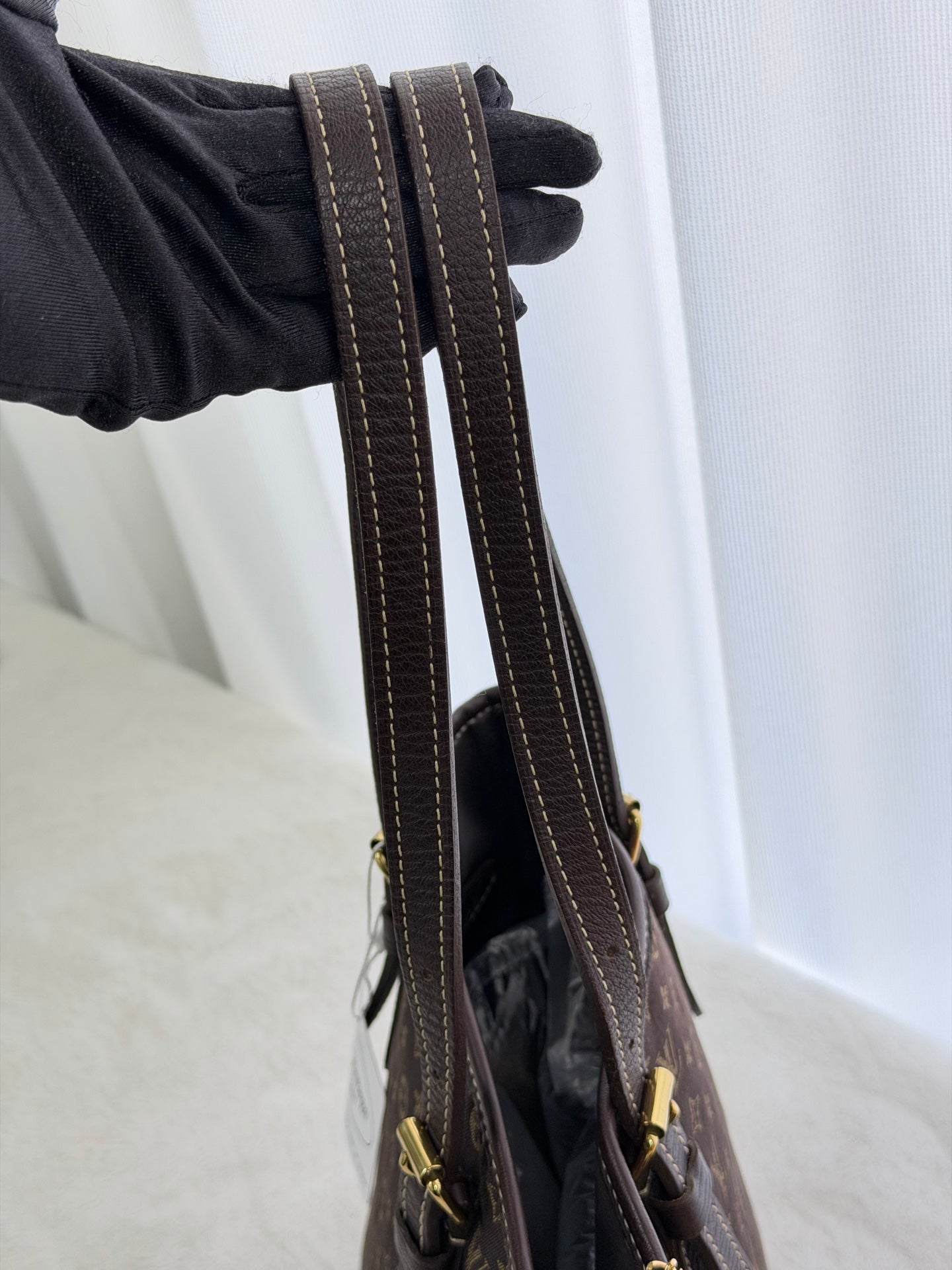 LOUIS VUITTON Monogram Denim Brown Totebag(Set)