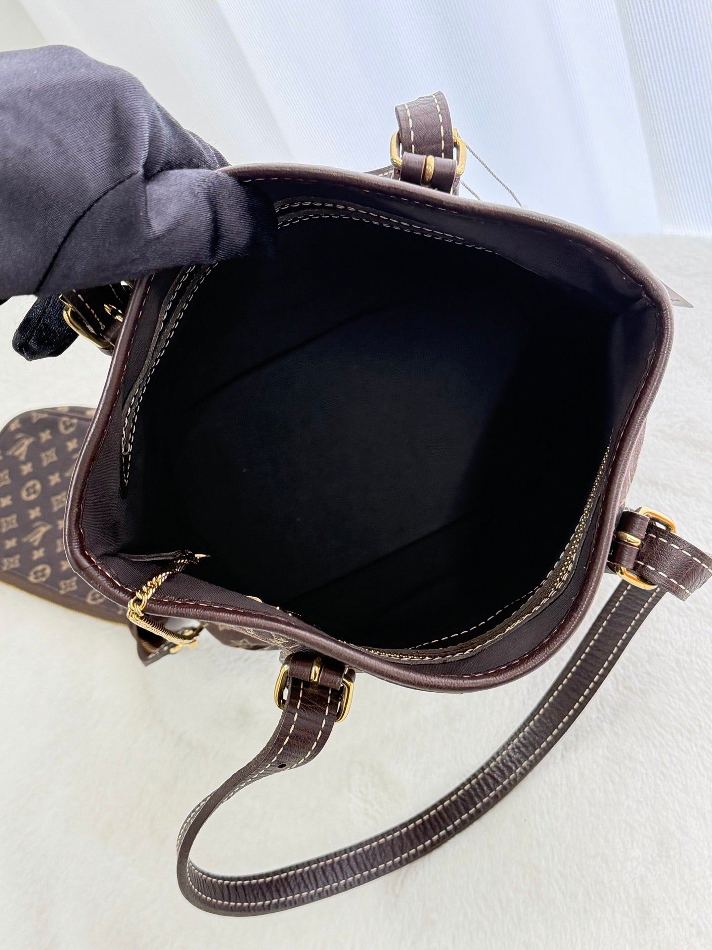 LOUIS VUITTON Monogram Denim Brown Totebag(Set)