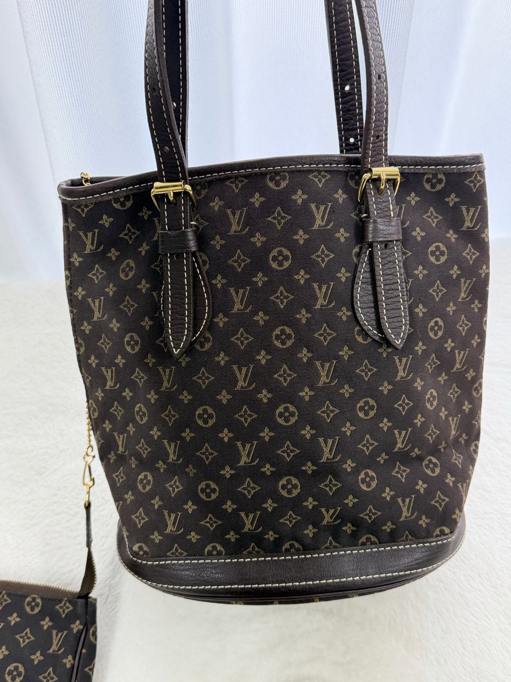 LOUIS VUITTON Monogram Denim Brown Totebag(Set)