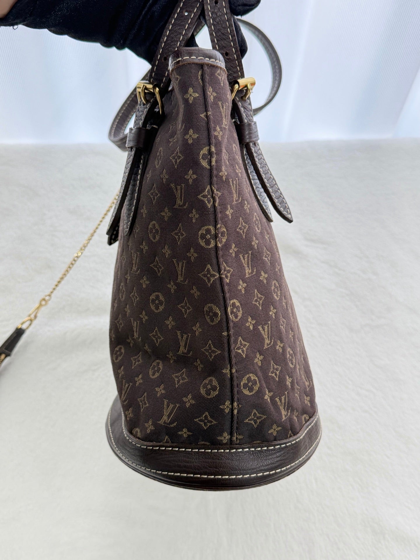 LOUIS VUITTON Monogram Denim Brown Totebag(Set)