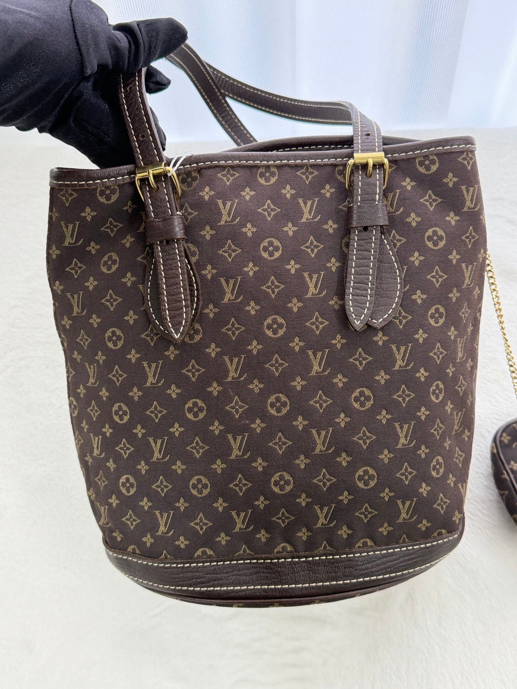 LOUIS VUITTON Monogram Denim Brown Totebag(Set)