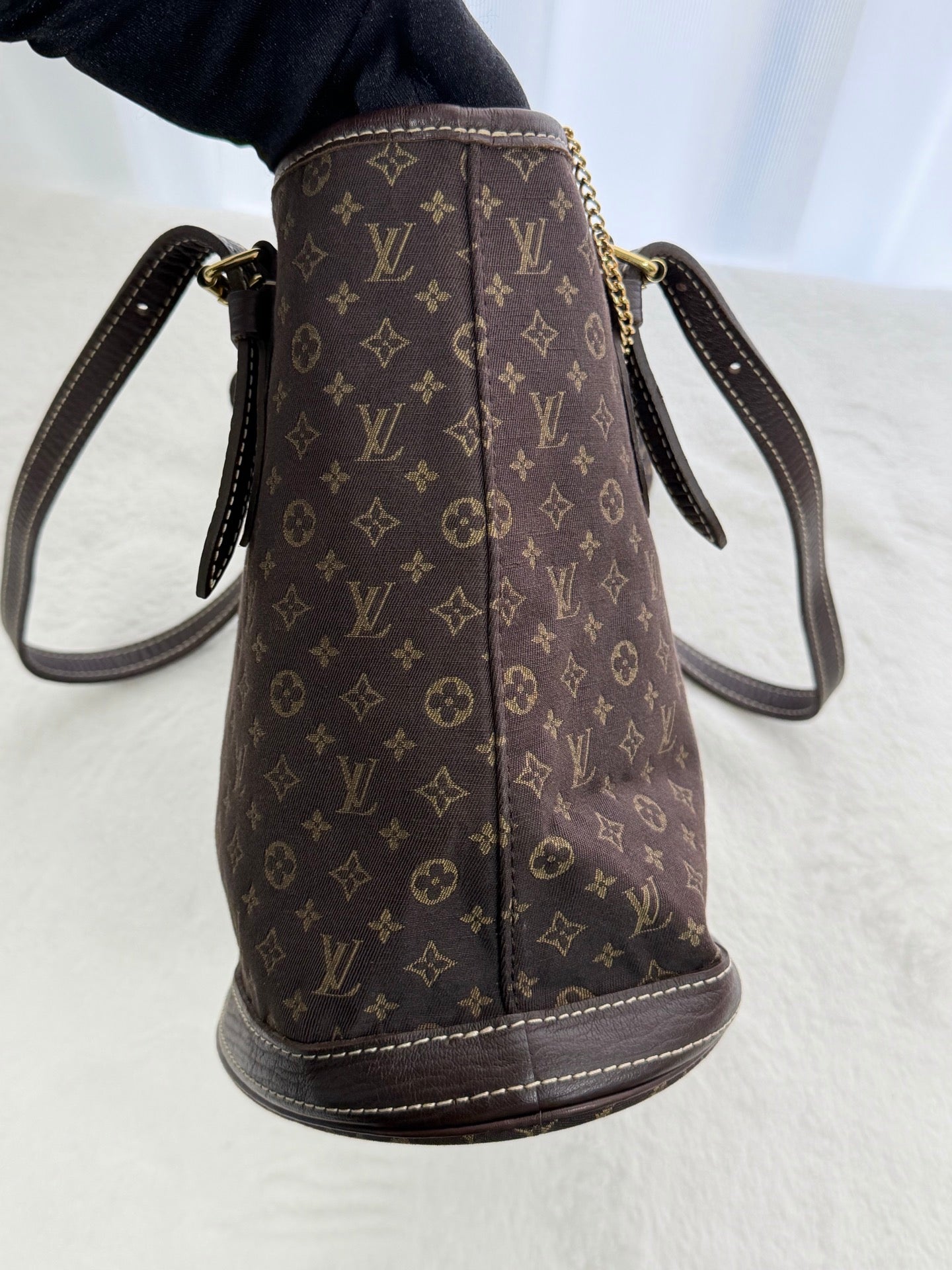 LOUIS VUITTON Monogram Denim Brown Totebag(Set)