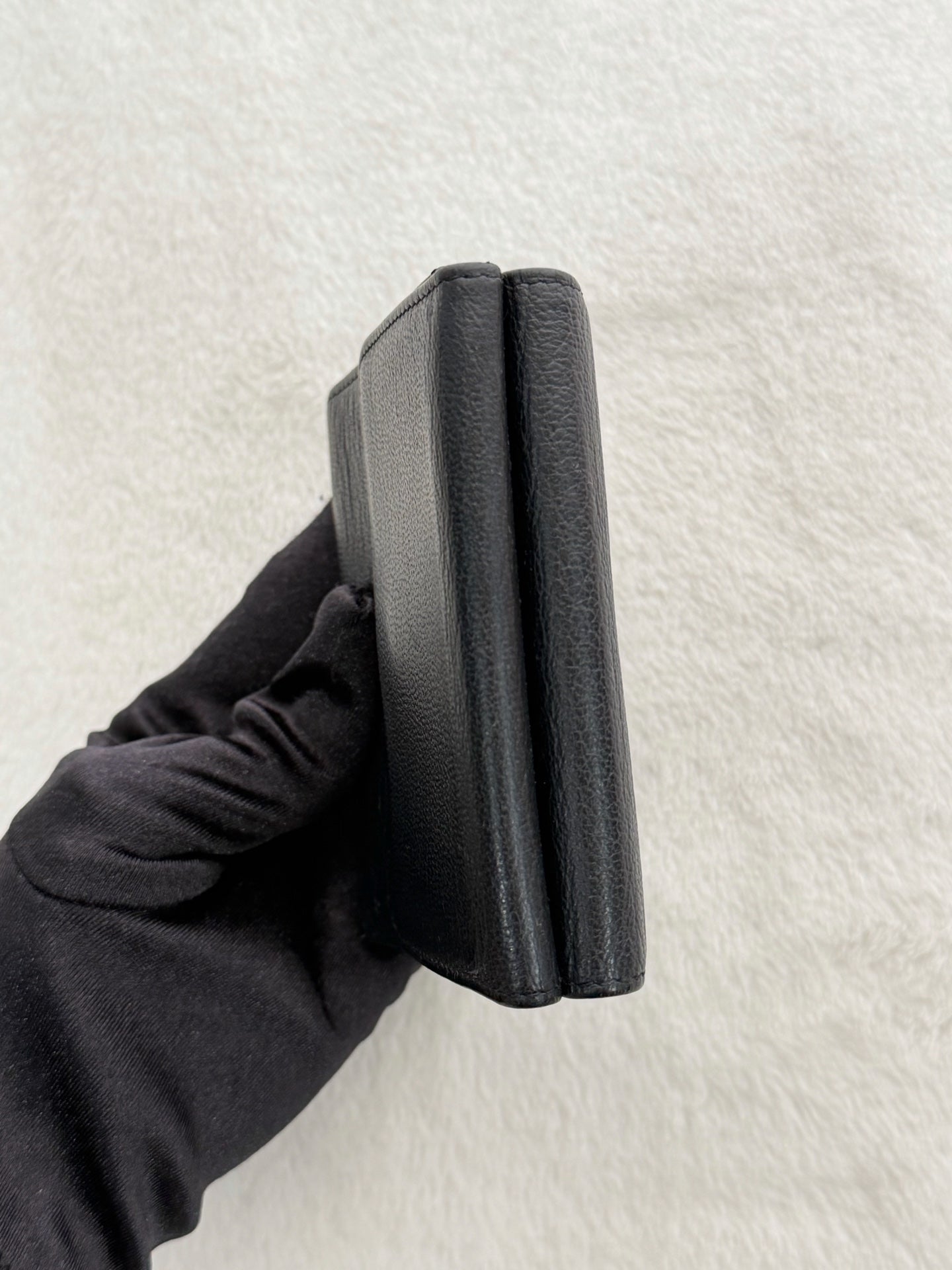 CHANEL Double-C Geniune Trifold Wallet