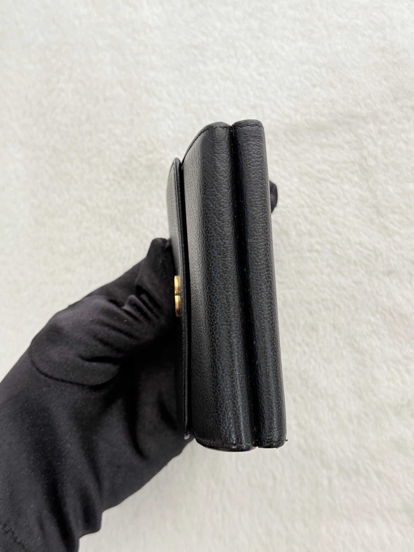 CHANEL Double-C Geniune Trifold Wallet