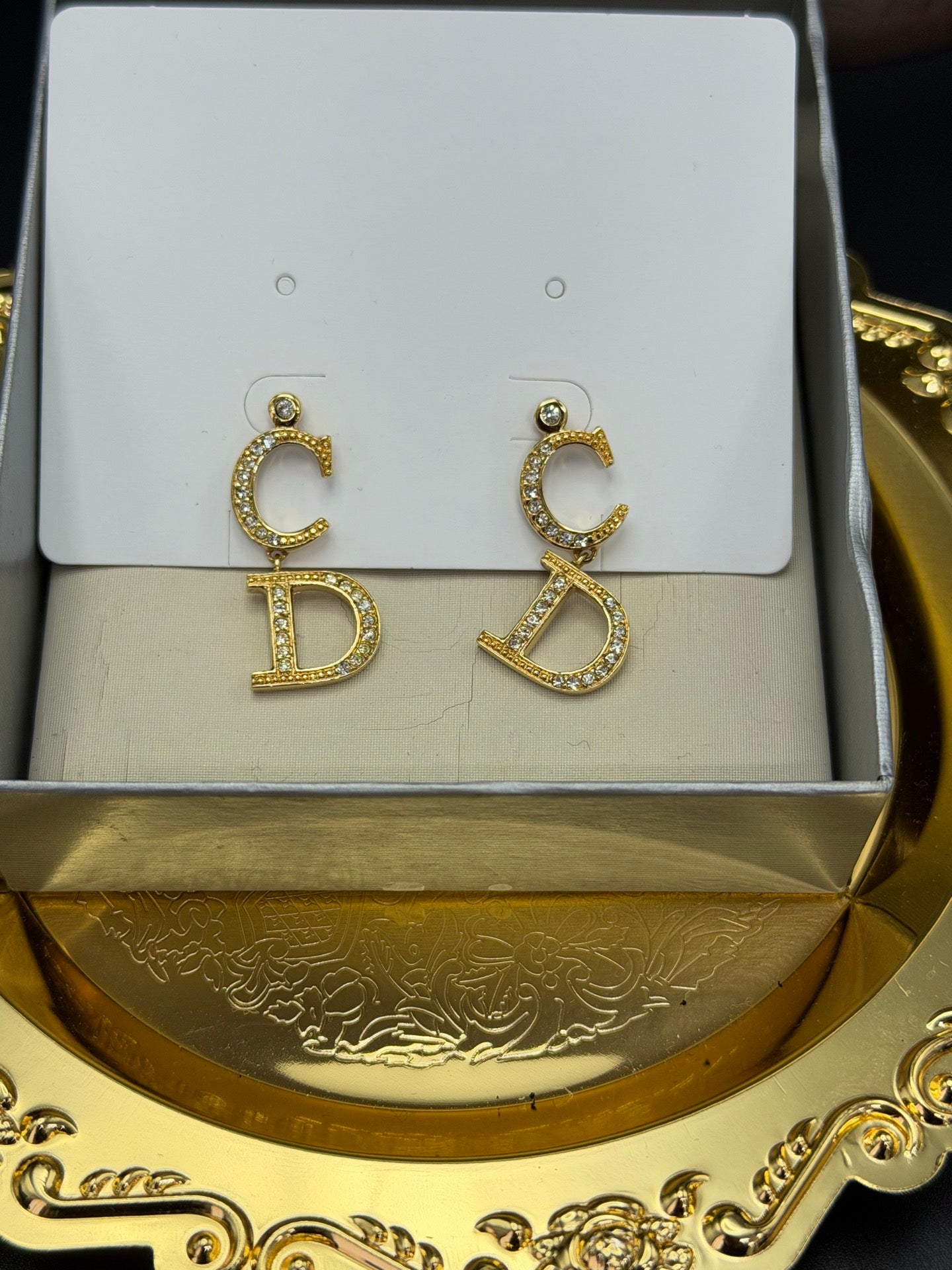 CHRISTIAN DIOR CD-Logo  Earring