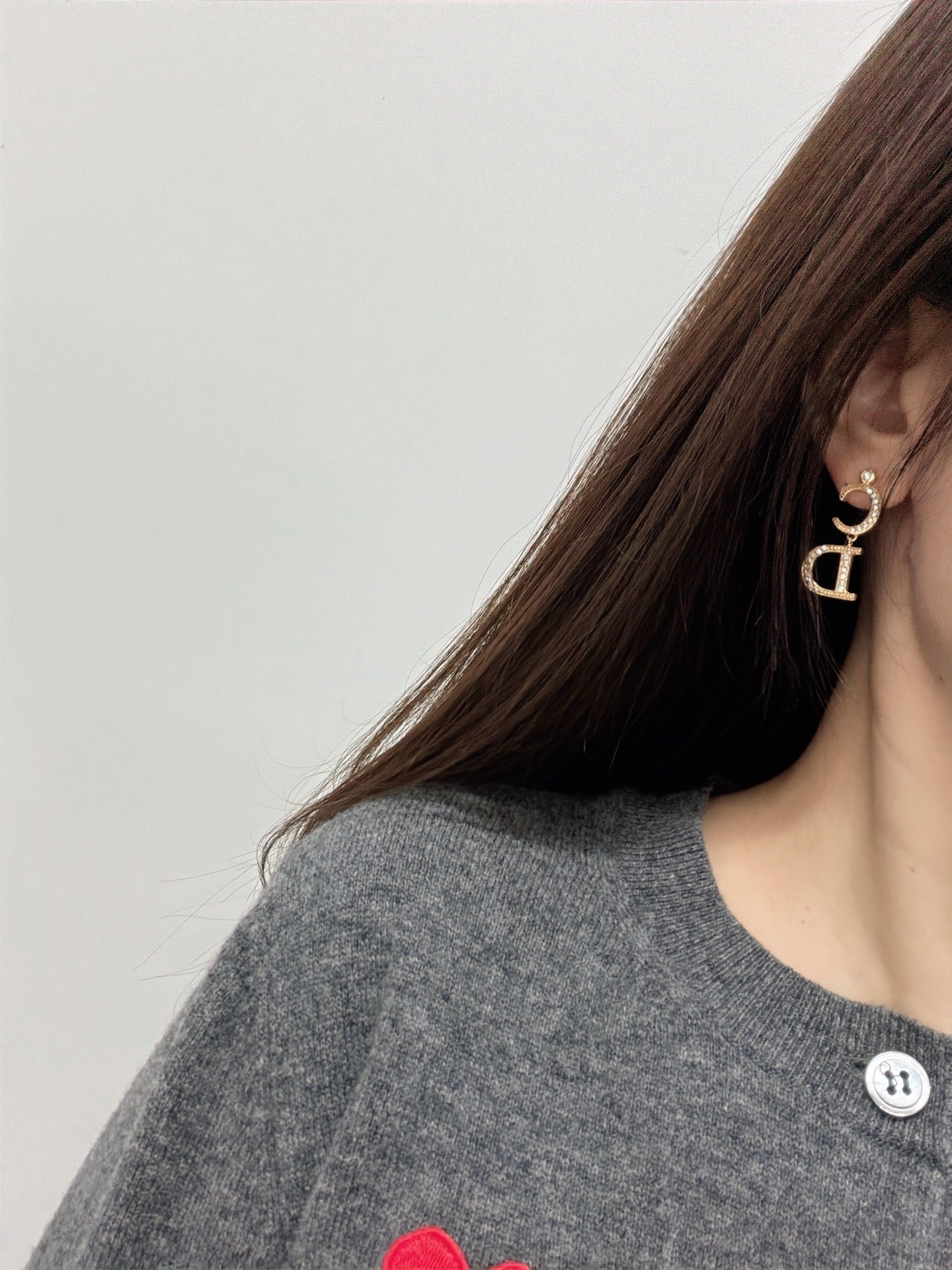 CHRISTIAN DIOR CD-Logo  Earring