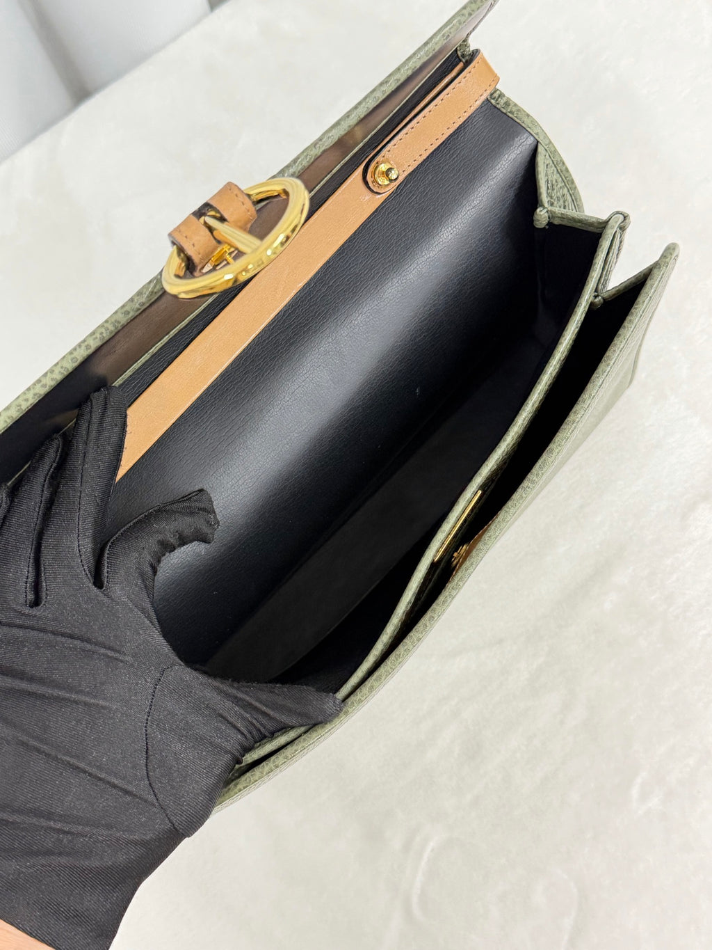 CHRISTIAN DIOR Green Geniune Kelly handbag