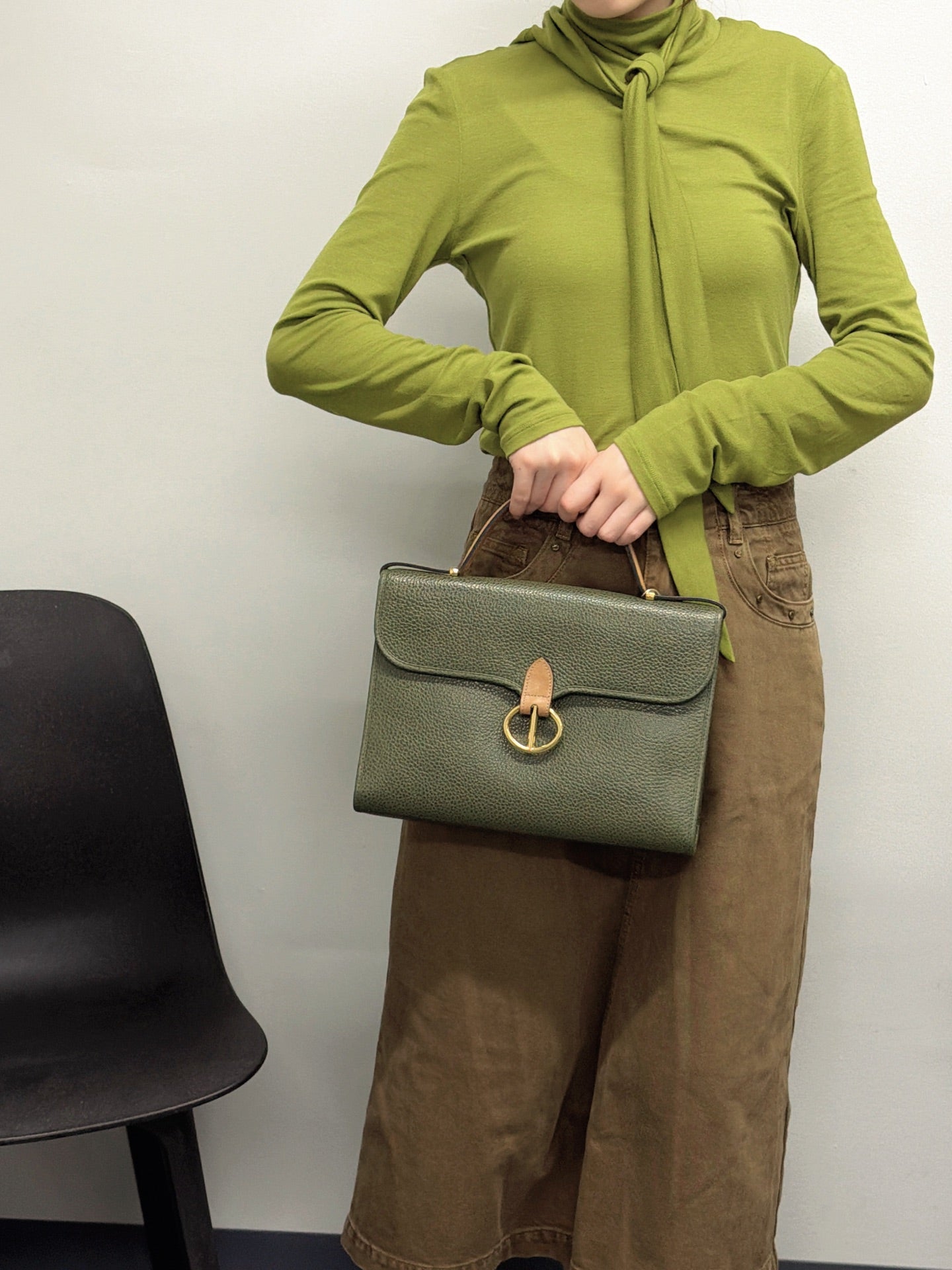 CHRISTIAN DIOR Green Geniune Kelly handbag