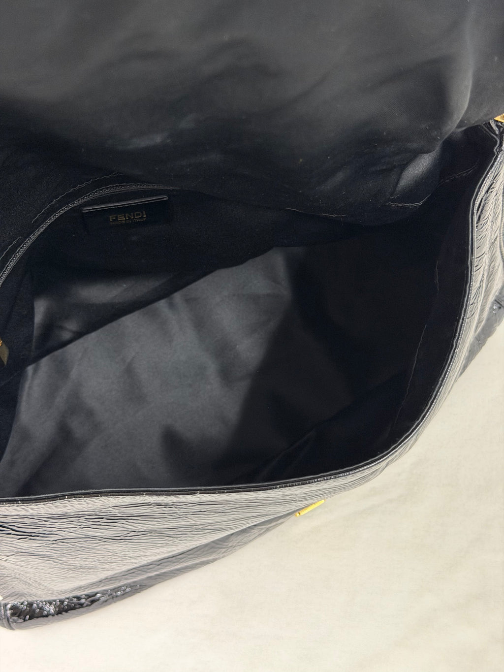 FENDI Black patent Baguette Bag