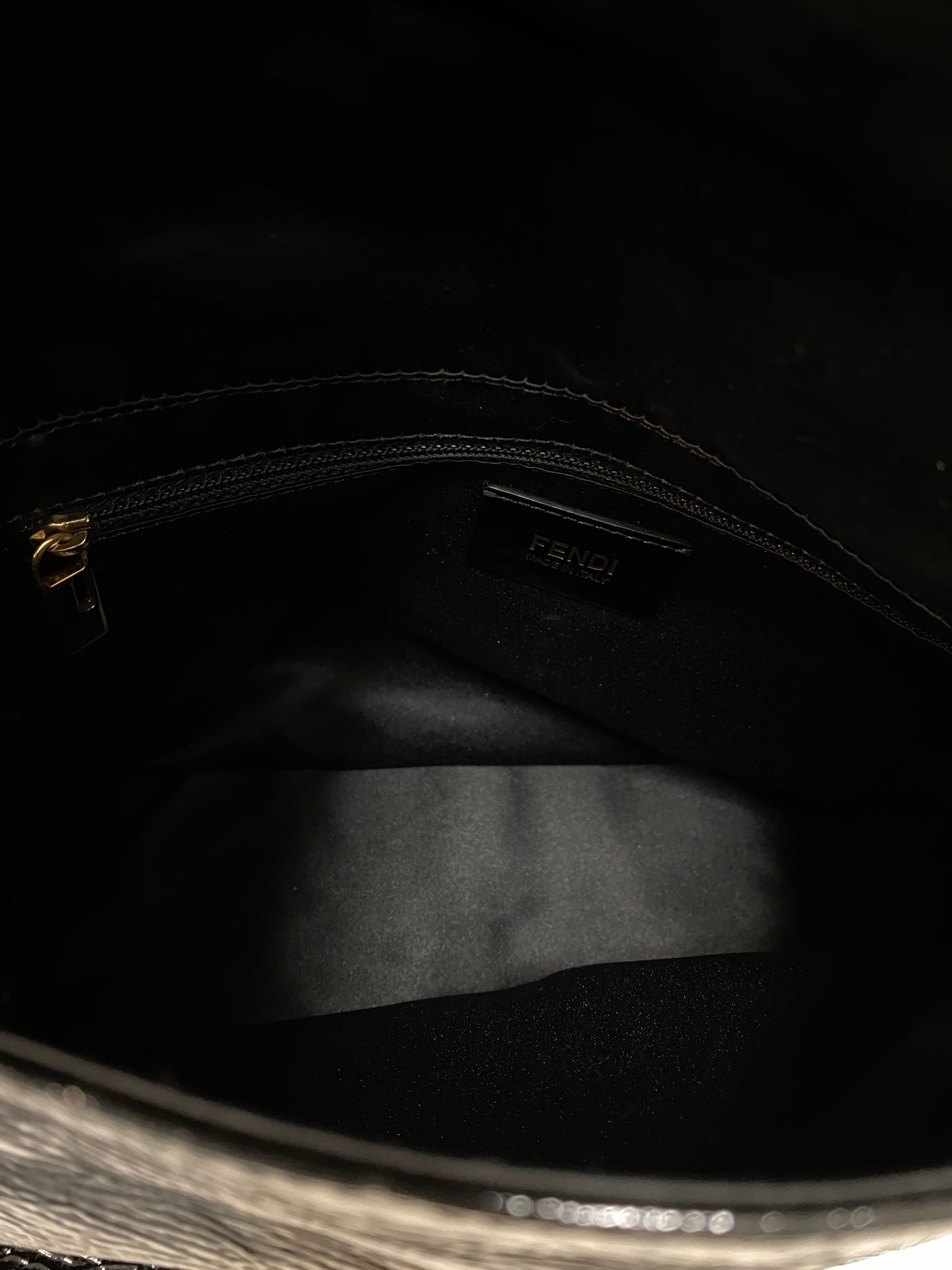 FENDI Black patent Baguette Bag