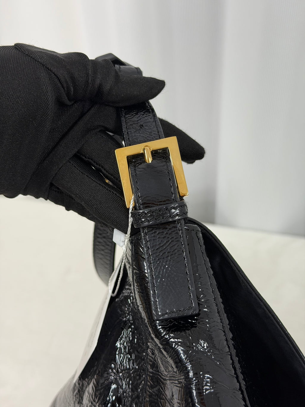 FENDI Black patent Baguette Bag