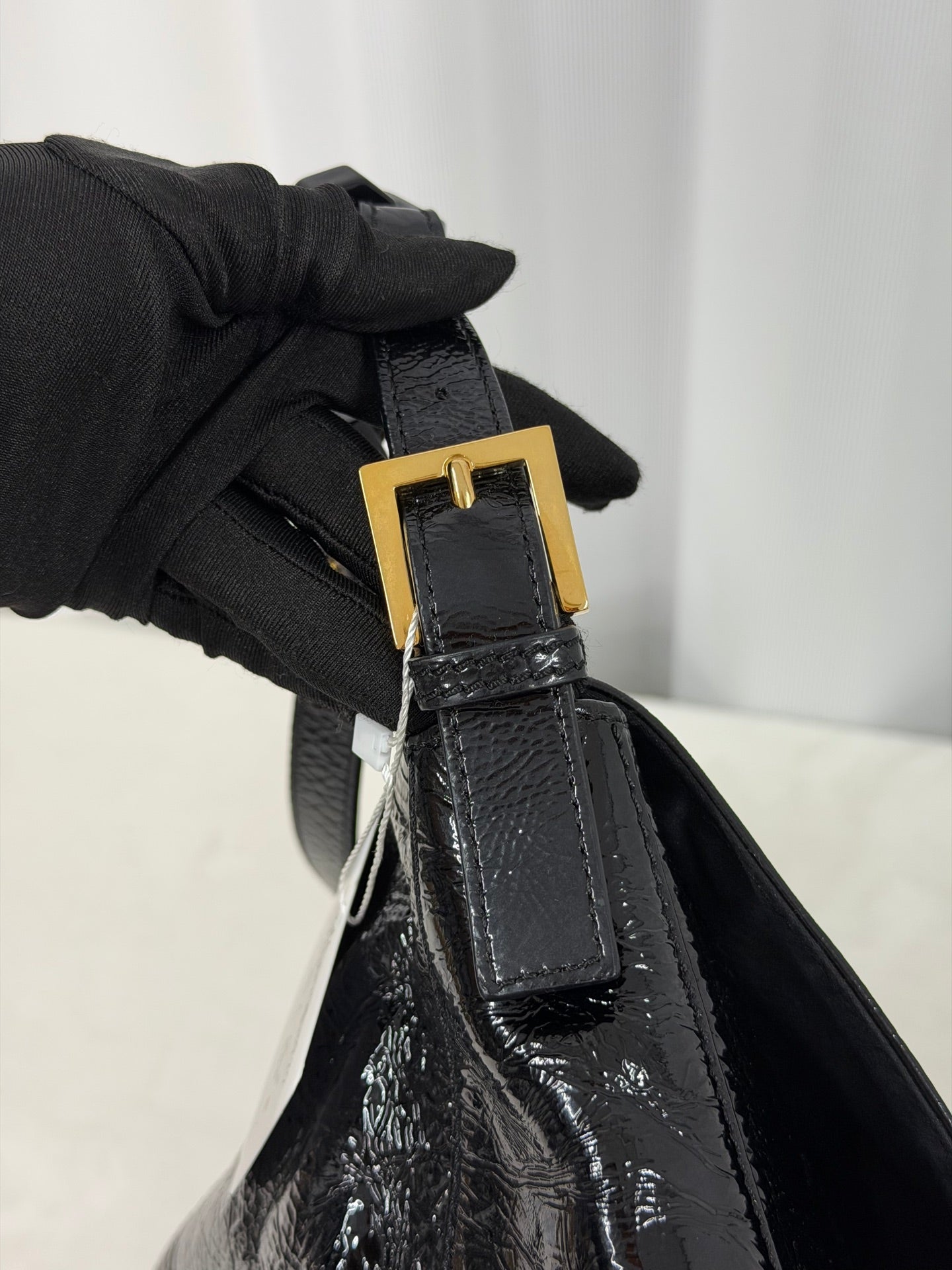 FENDI Black patent Baguette Bag