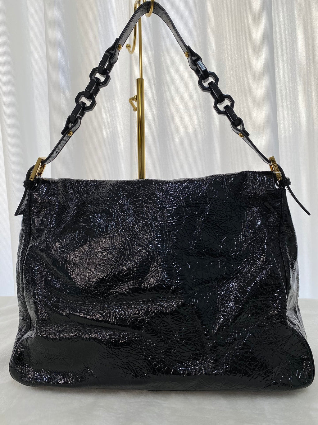 FENDI Black patent Baguette Bag
