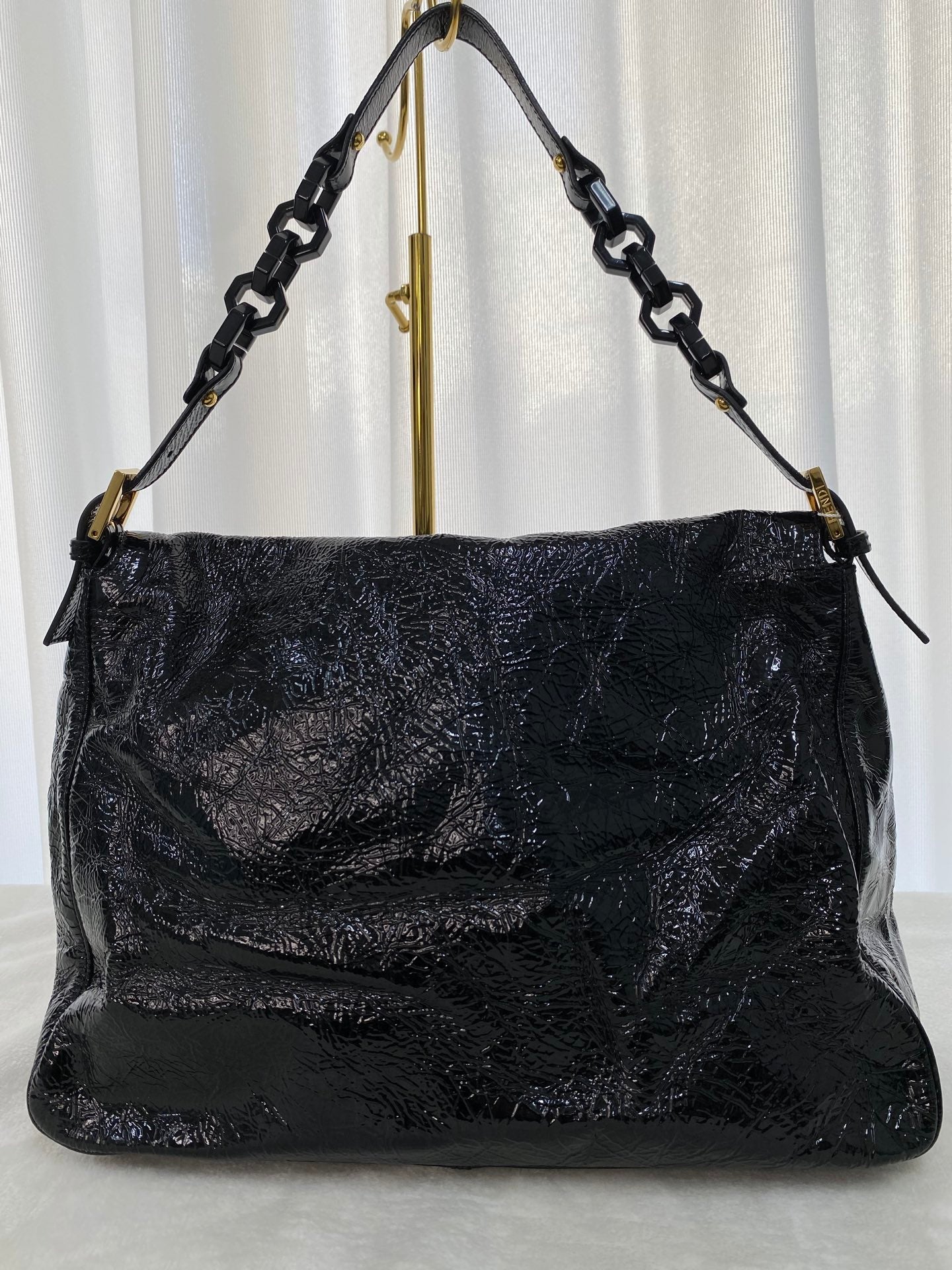 FENDI Black patent Baguette Bag