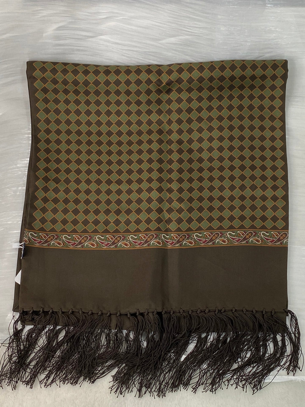 BURBERRY Equestrain Knight Logo Silk Scarf