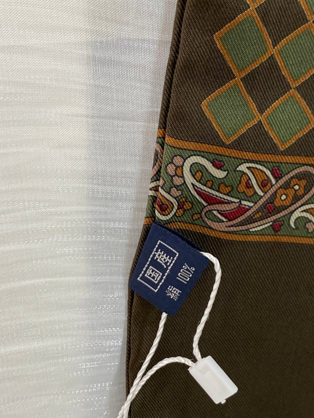 BURBERRY Equestrain Knight Logo Silk Scarf