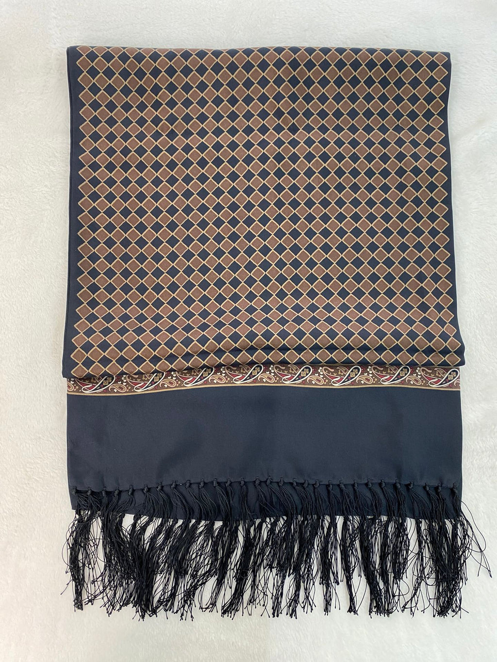 BURBERRY Equestrain Knight Logo Silk Scarf