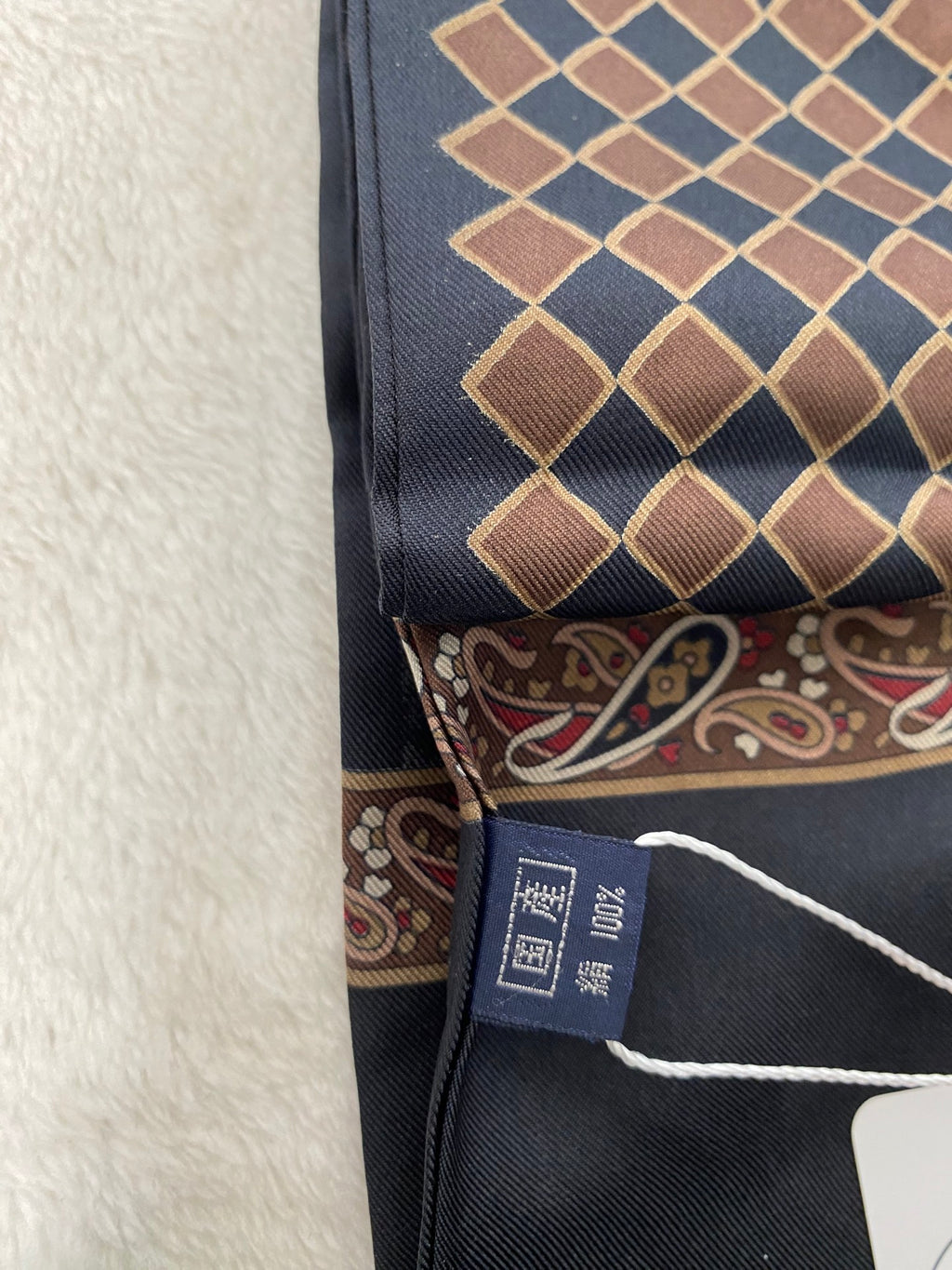 BURBERRY Equestrain Knight Logo Silk Scarf