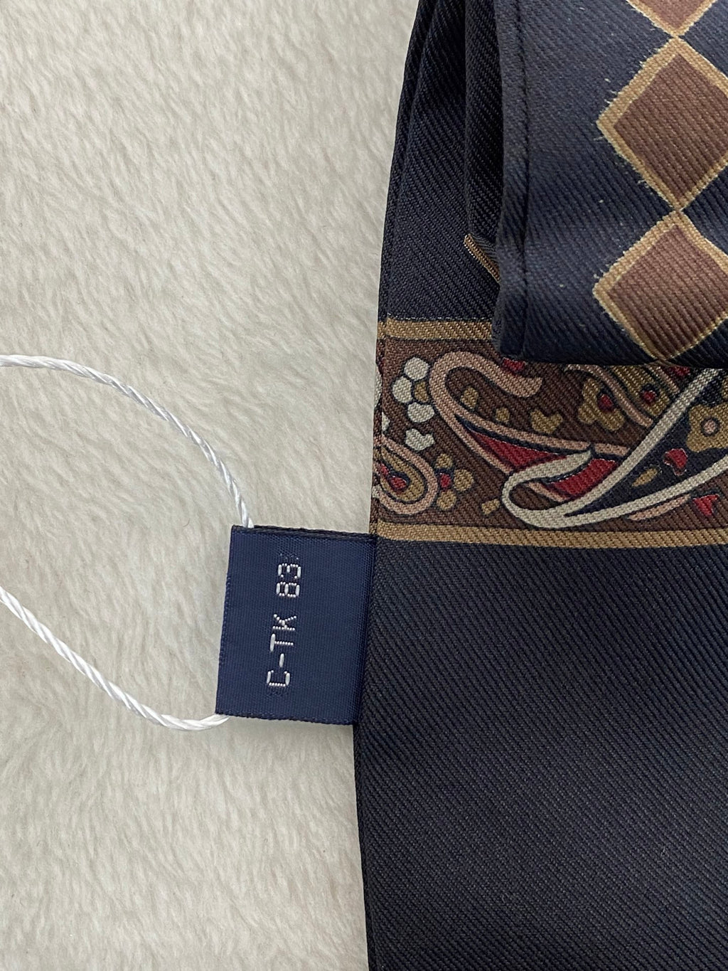 BURBERRY Equestrain Knight Logo Silk Scarf