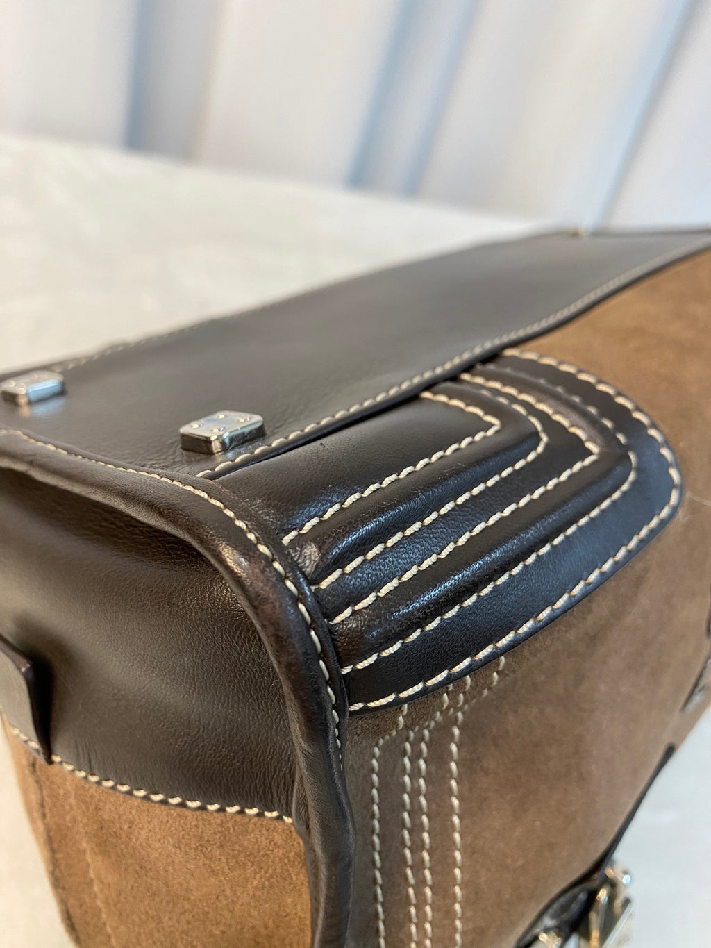 LOEWE Suede Amazona Handbag