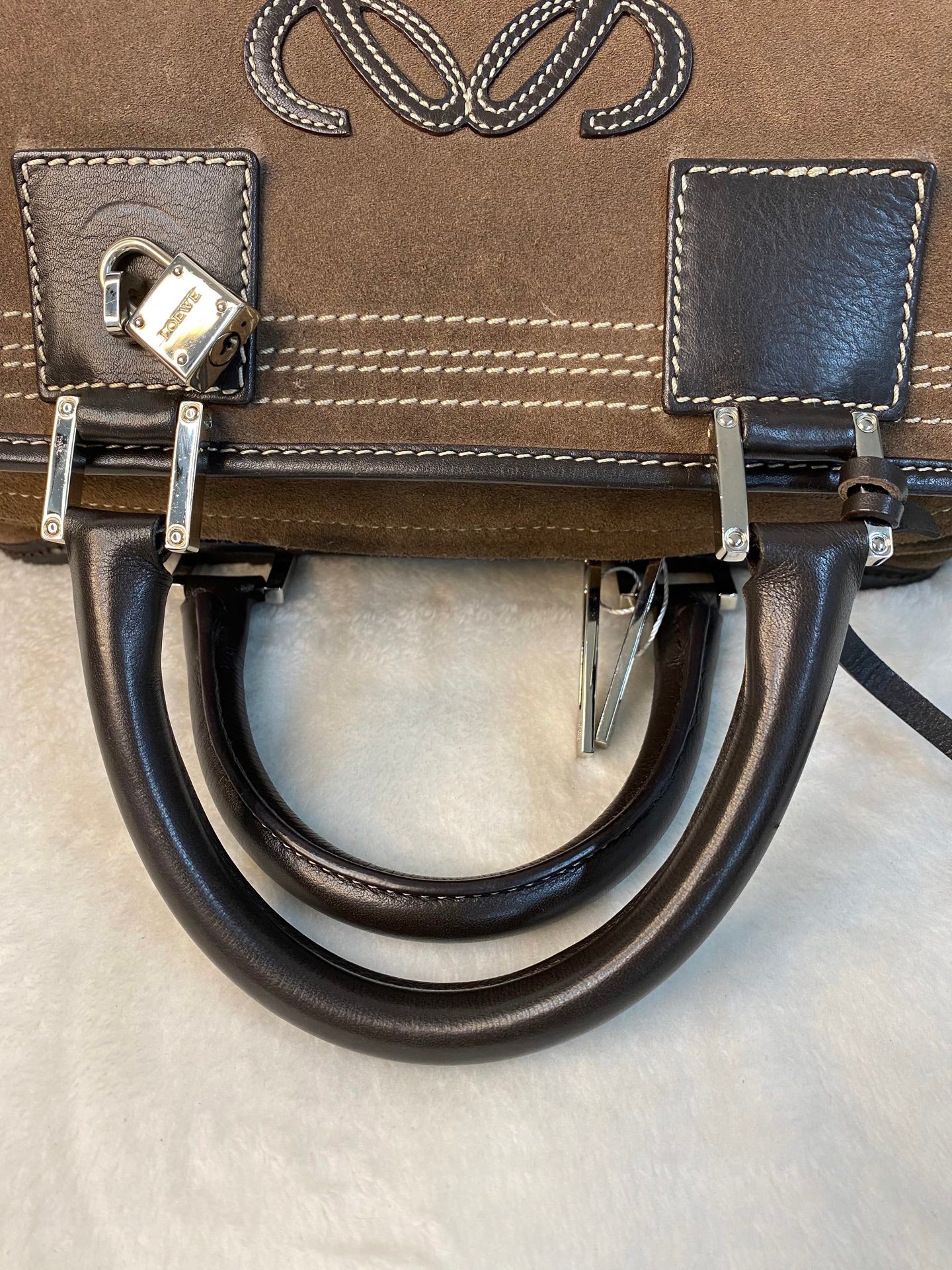 LOEWE Suede Amazona Handbag
