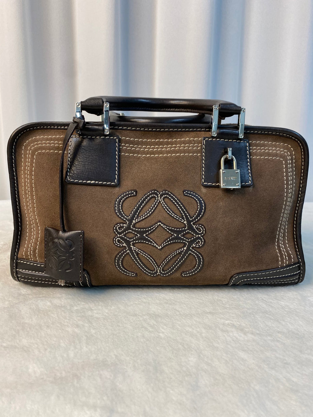 LOEWE Suede Amazona Handbag