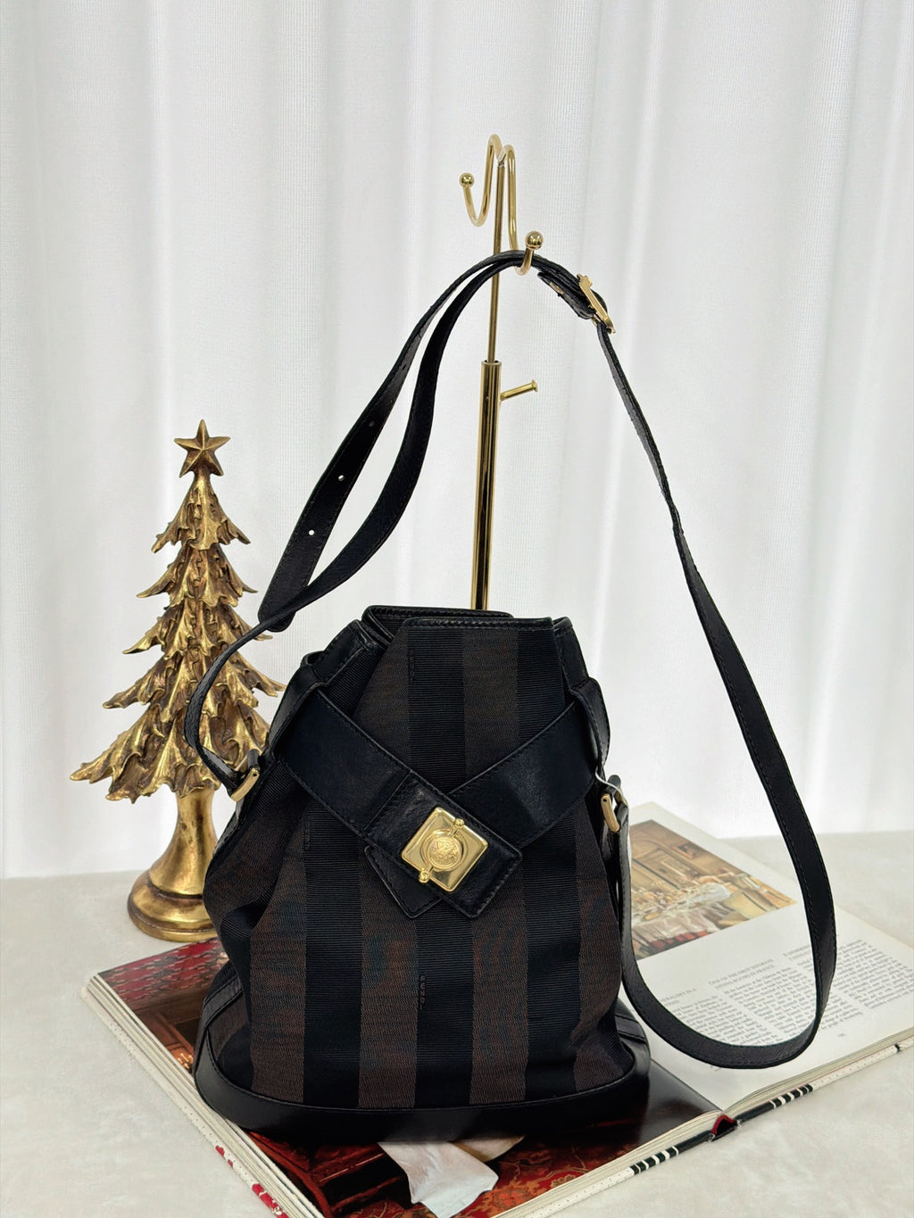 FENDI Pequin Stripe Shoulderbag