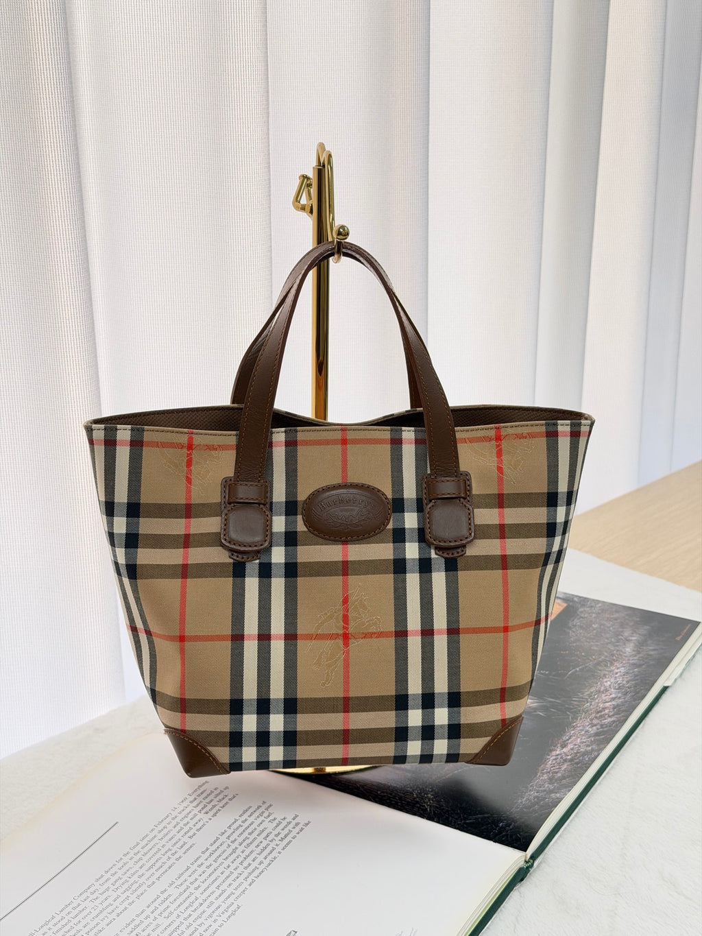 BURBERRY CHECK-pattern Mini totebag