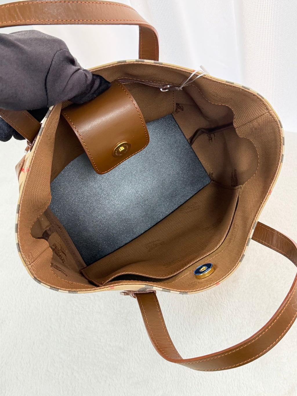 BURBERRY CHECK-pattern Mini totebag