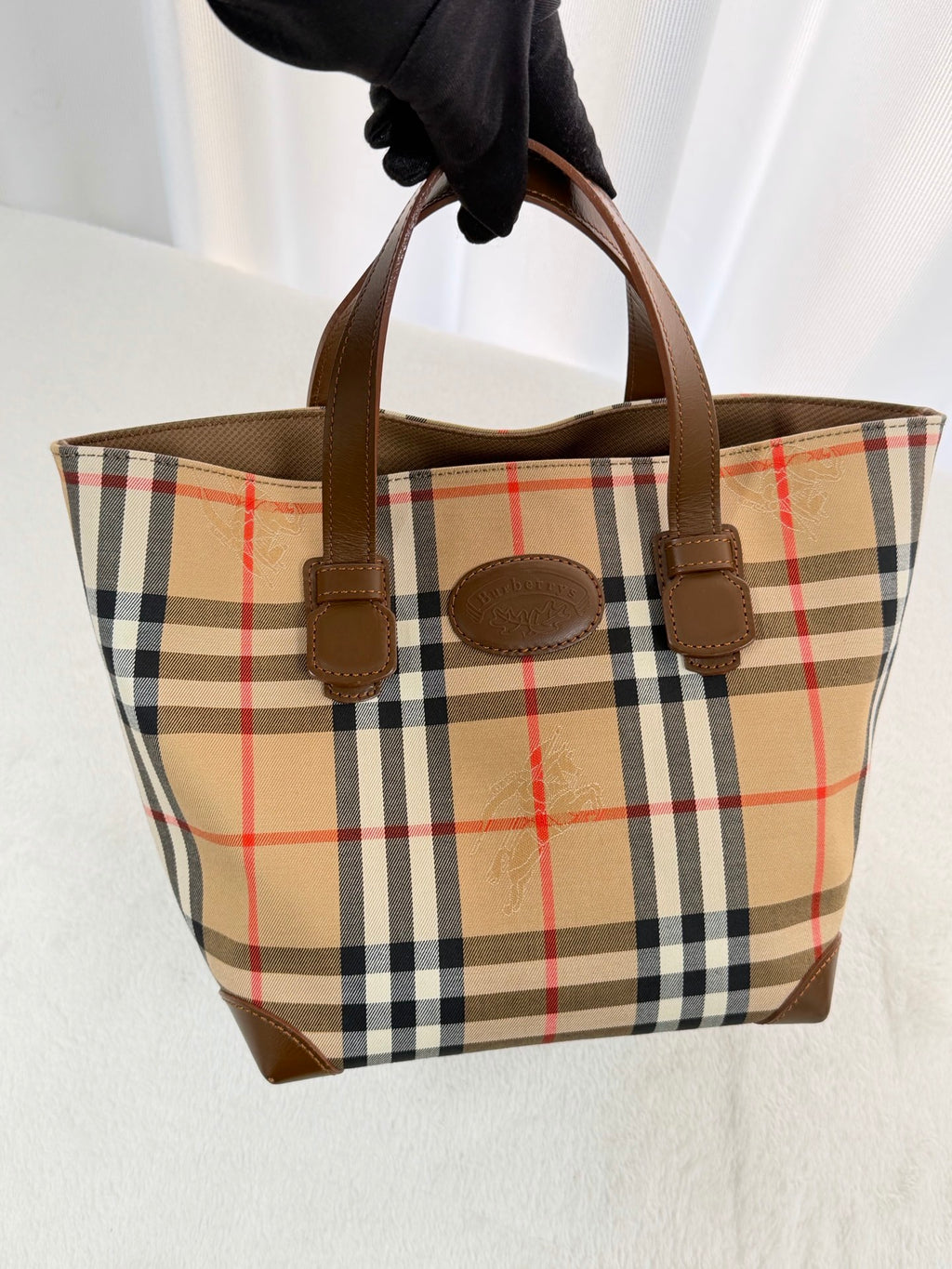 BURBERRY CHECK-pattern Mini totebag