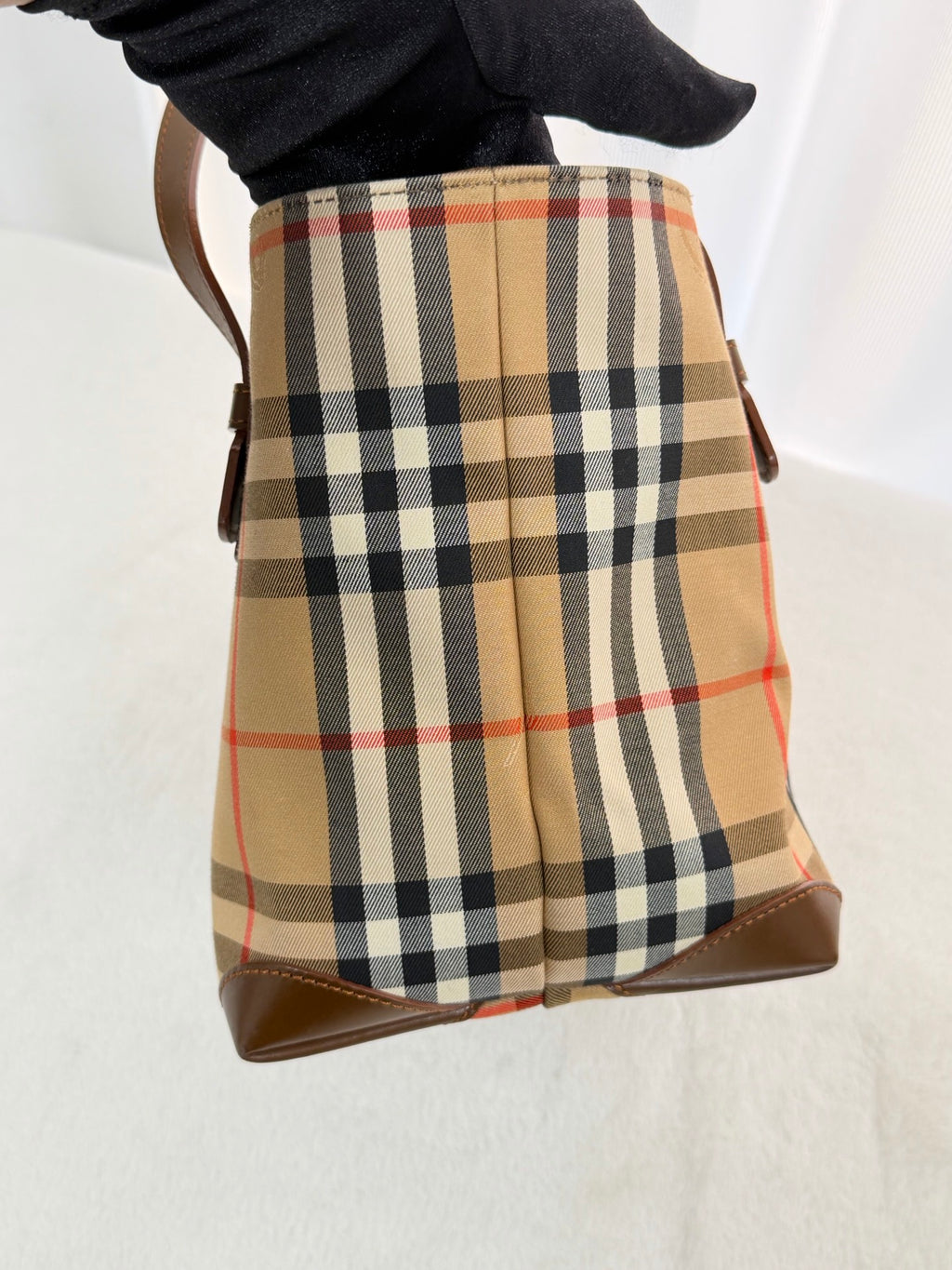 BURBERRY CHECK-pattern Mini totebag