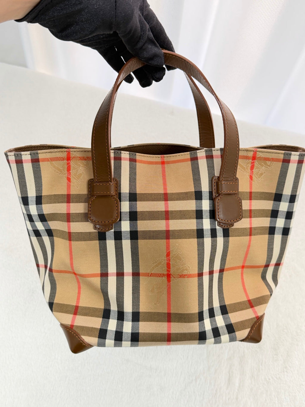 BURBERRY CHECK-pattern Mini totebag