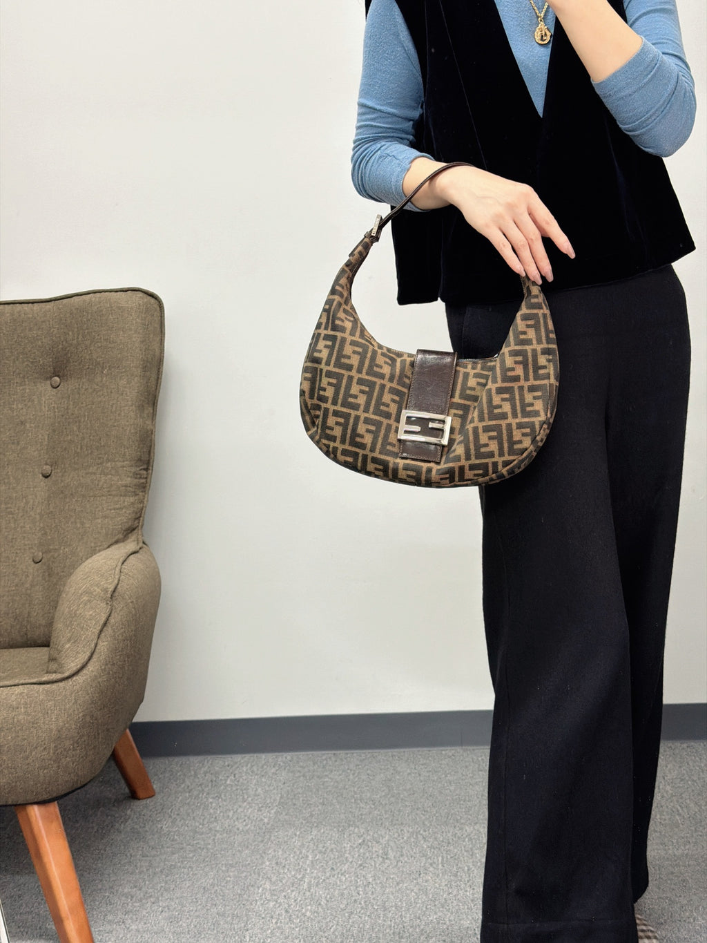 FENDI Zucca Hobo Shoulderbag