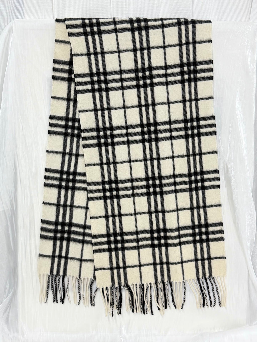 BURBERRY Plaid pattern Cashmere Scarf