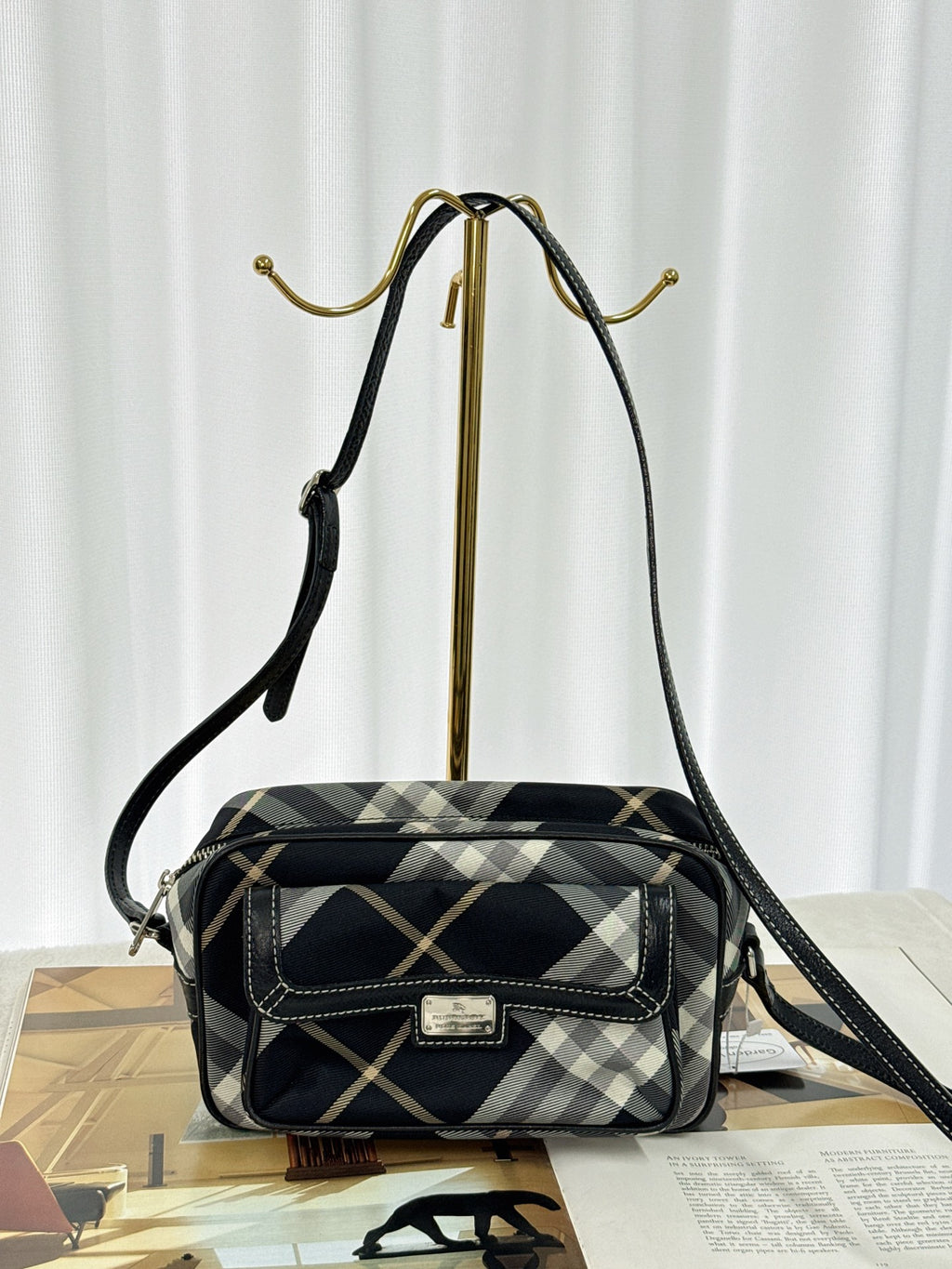 BURBERRY Plaid Pattern Shoulderbag