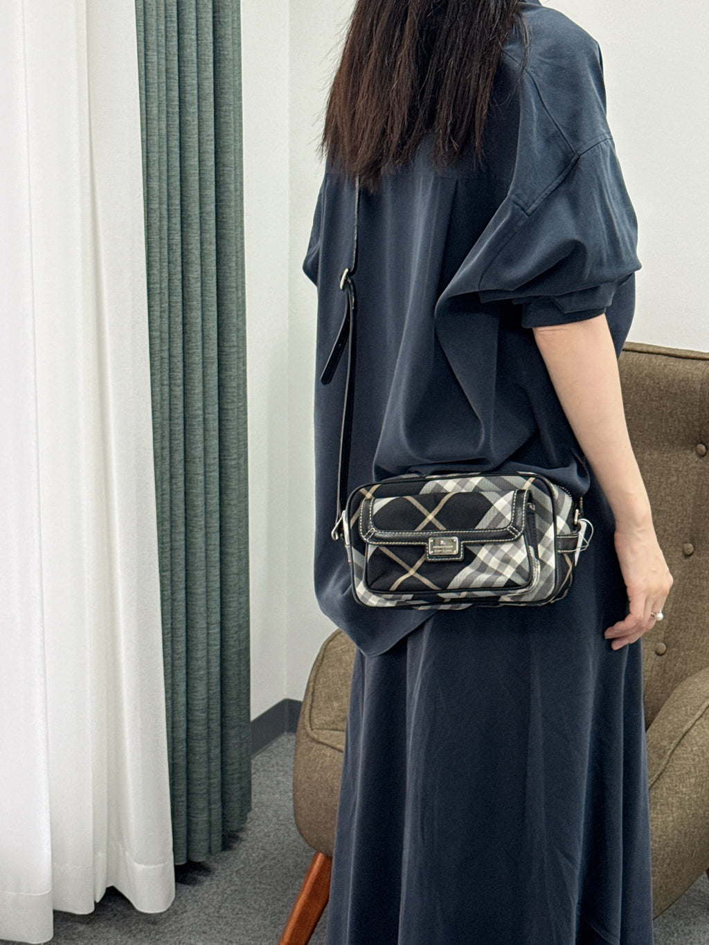 BURBERRY Plaid Pattern Shoulderbag
