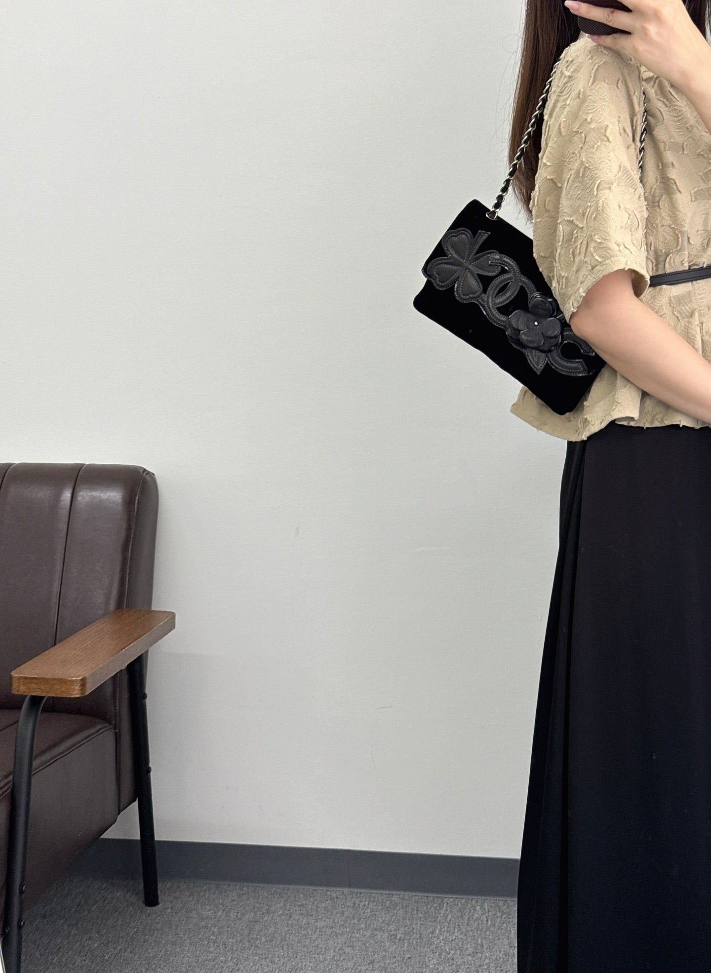 CHANEL Suede Chainbag
