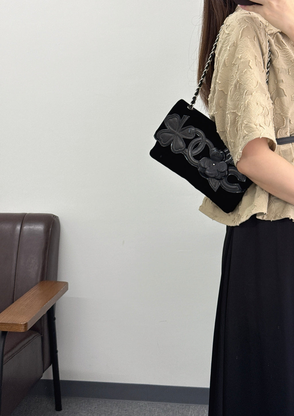 CHANEL Suede Chainbag