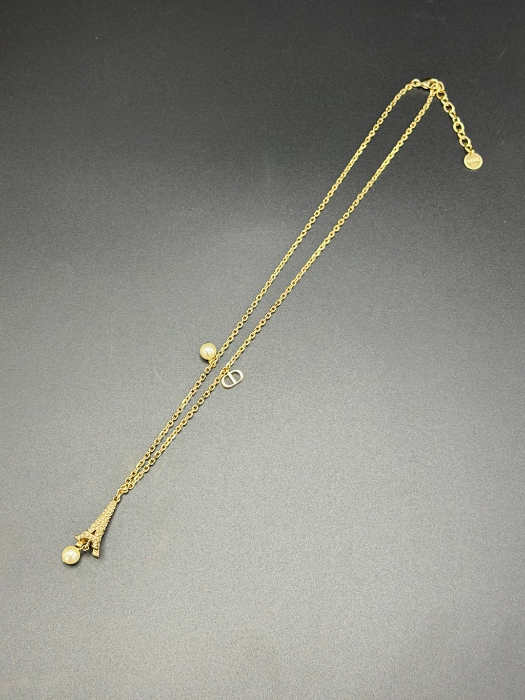 CHRISTIAN DIOR Eiffel Tower Pendant Necklace