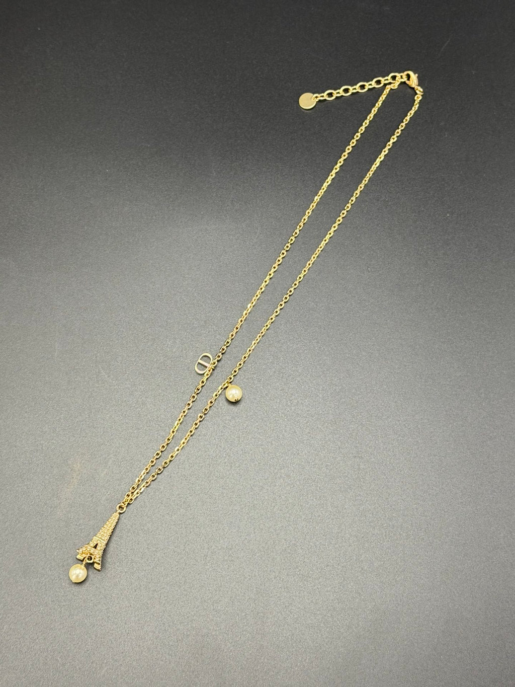 CHRISTIAN DIOR Eiffel Tower Pendant Necklace