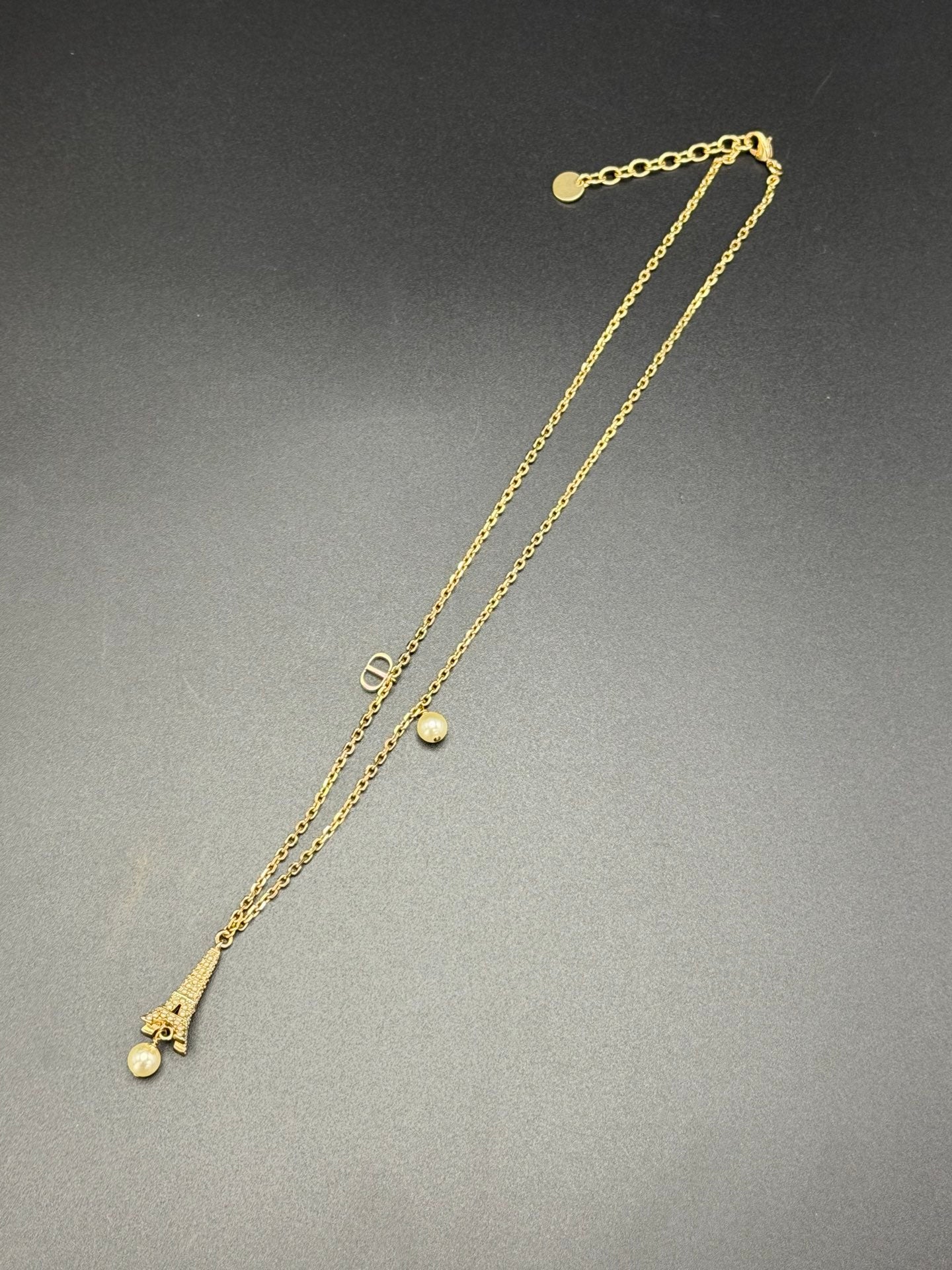 CHRISTIAN DIOR Eiffel Tower Pendant Necklace
