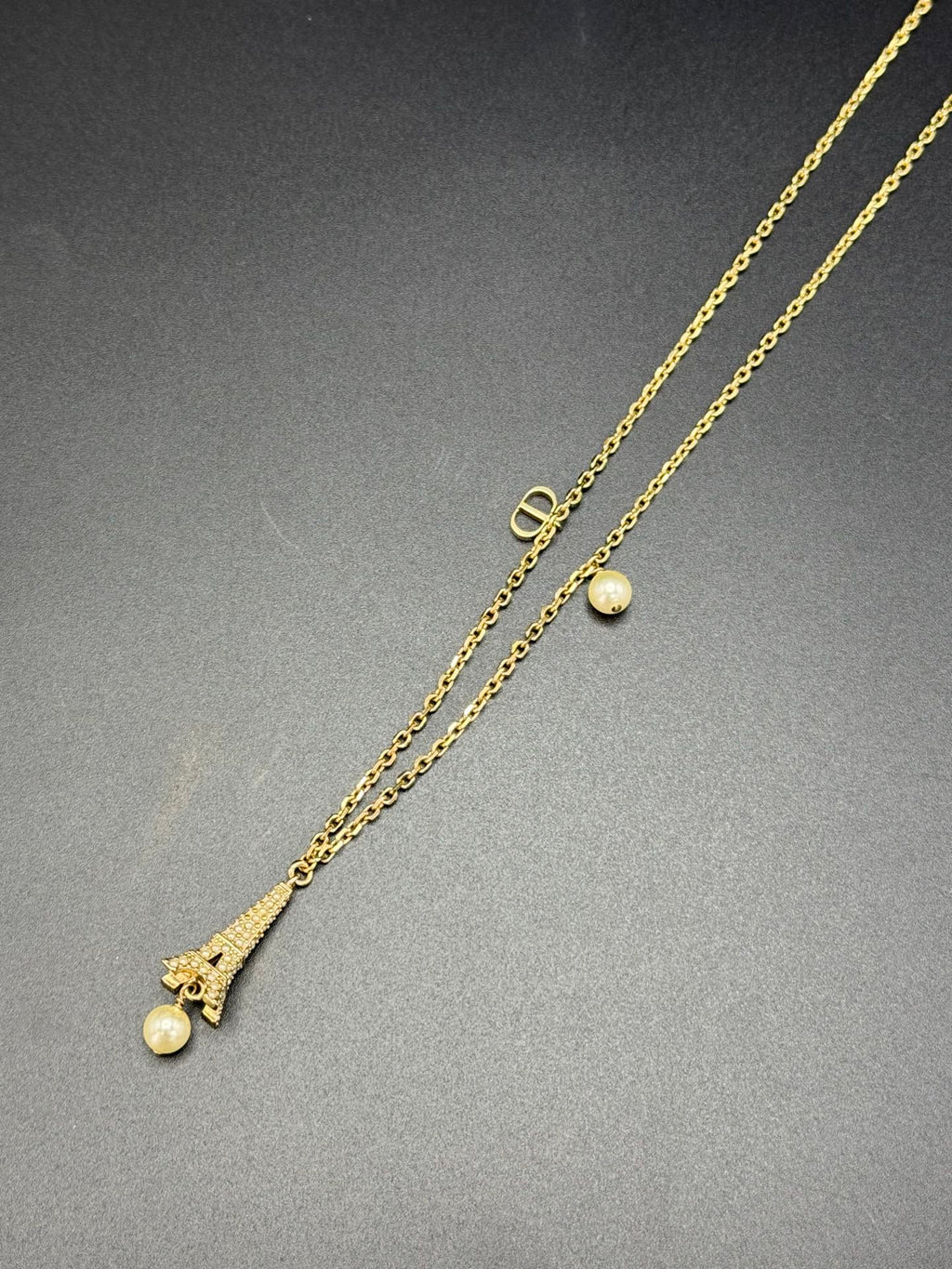 CHRISTIAN DIOR Eiffel Tower Pendant Necklace