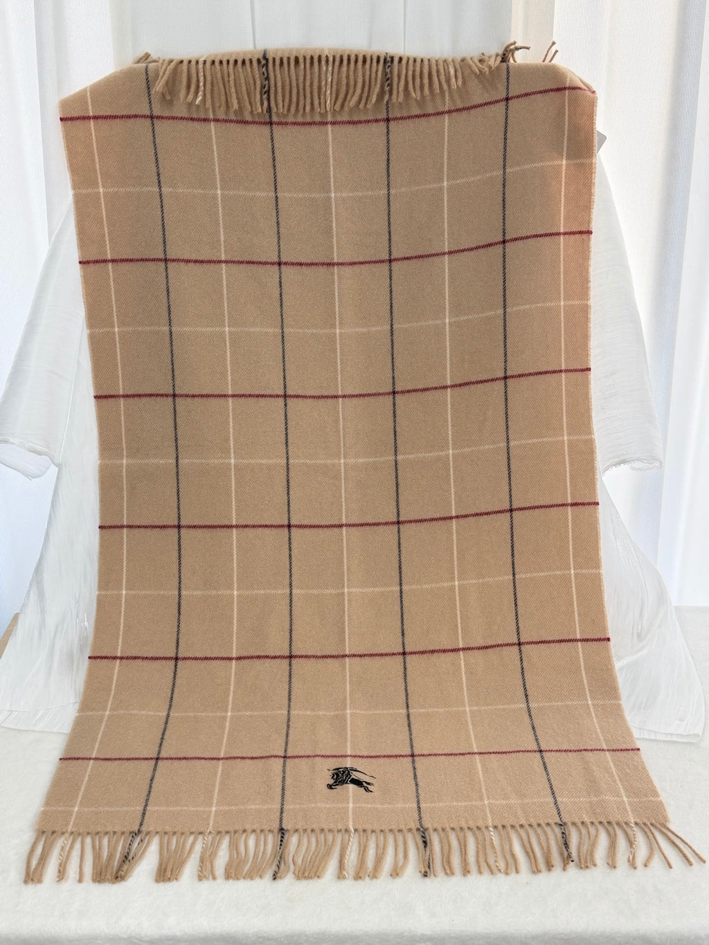 BURBERRY Plaid Pattern Cashmere Scarf